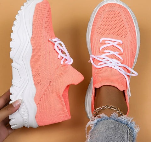 Women's Knit-Upper Lace-Up Sneakers | Breathable Design | Additional Foot Support | Comfortable Fit  Drako™️