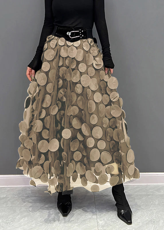Women’s Midi Skirt | Polka Dot & Tulle Patchwork | Lightweight Breathable Fabric | Comfortable Fit  Drako™️
