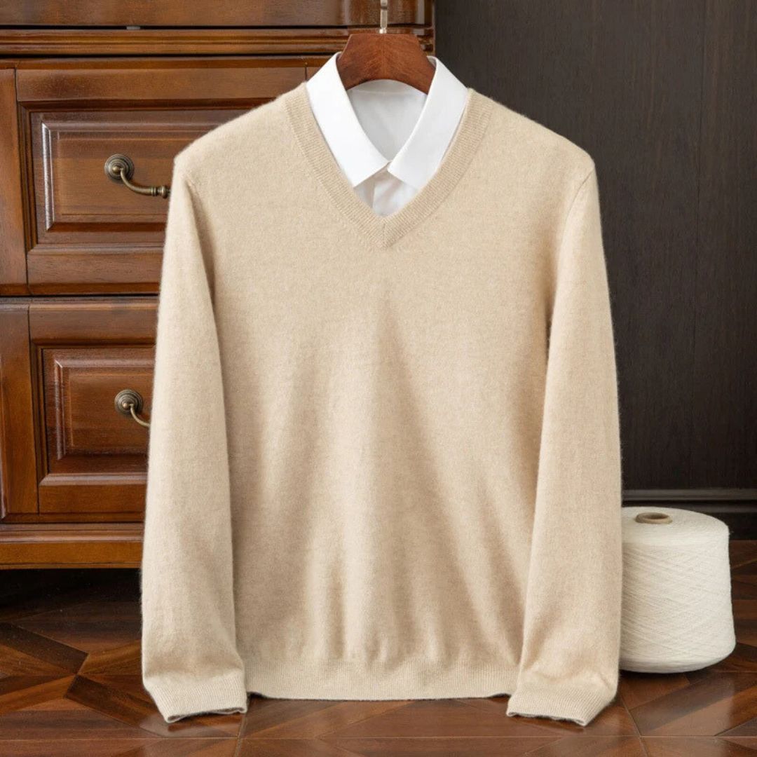 Olympia Merino V-Neck Sweater  Drako Watches