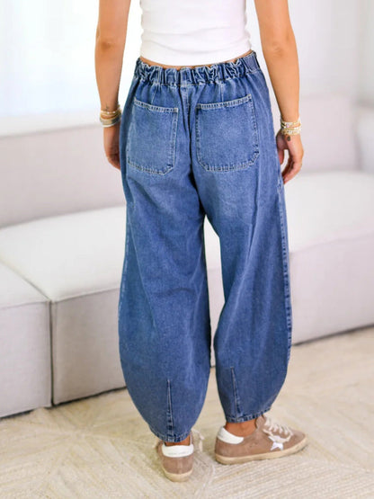 Women's Relaxed Fit Drawstring Denim Pants  Drako™️