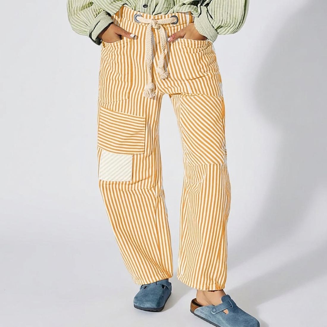 Lunaro Striped Patchwork Pants  Drako™️