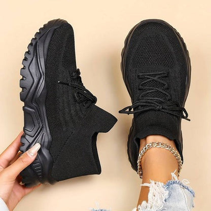 Women's Knit-Upper Lace-Up Sneakers | Breathable Design | Additional Foot Support | Comfortable Fit  Drako™️