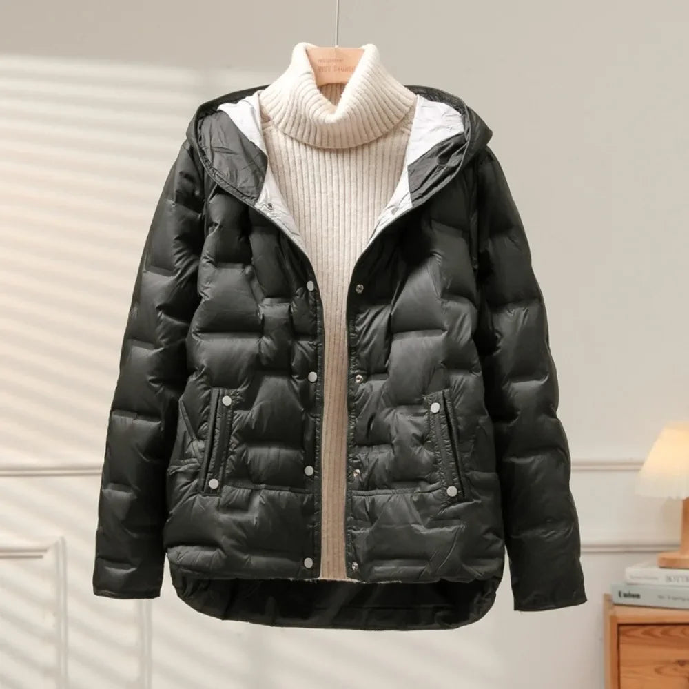 Léa Elegant and Warm Goose Down Puffer Jacket  Drako Watches