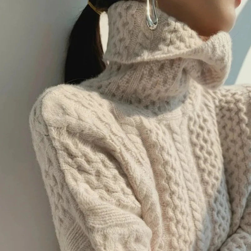 Women’s Turtleneck Sweater | Plaid Pattern & Lightweight Fabric | Soft Premium Material | Comfortable Fit for Layering  Drako™️