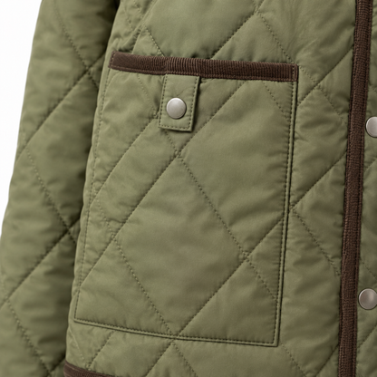 Linnea Corduroy-Collar Quilted Jacket  Drako™️ jackets