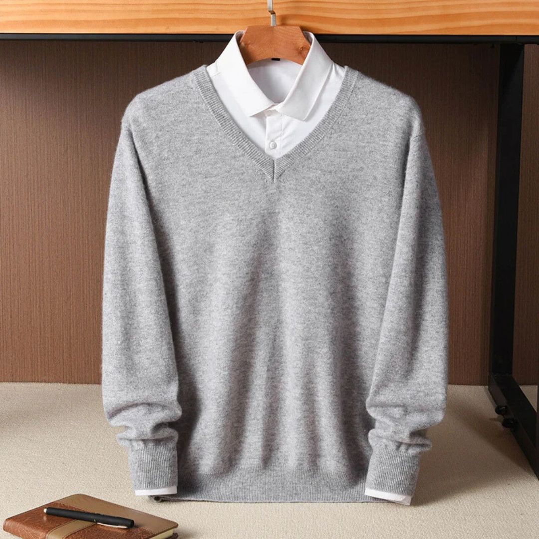 Olympia Merino V-Neck Sweater  Drako Watches