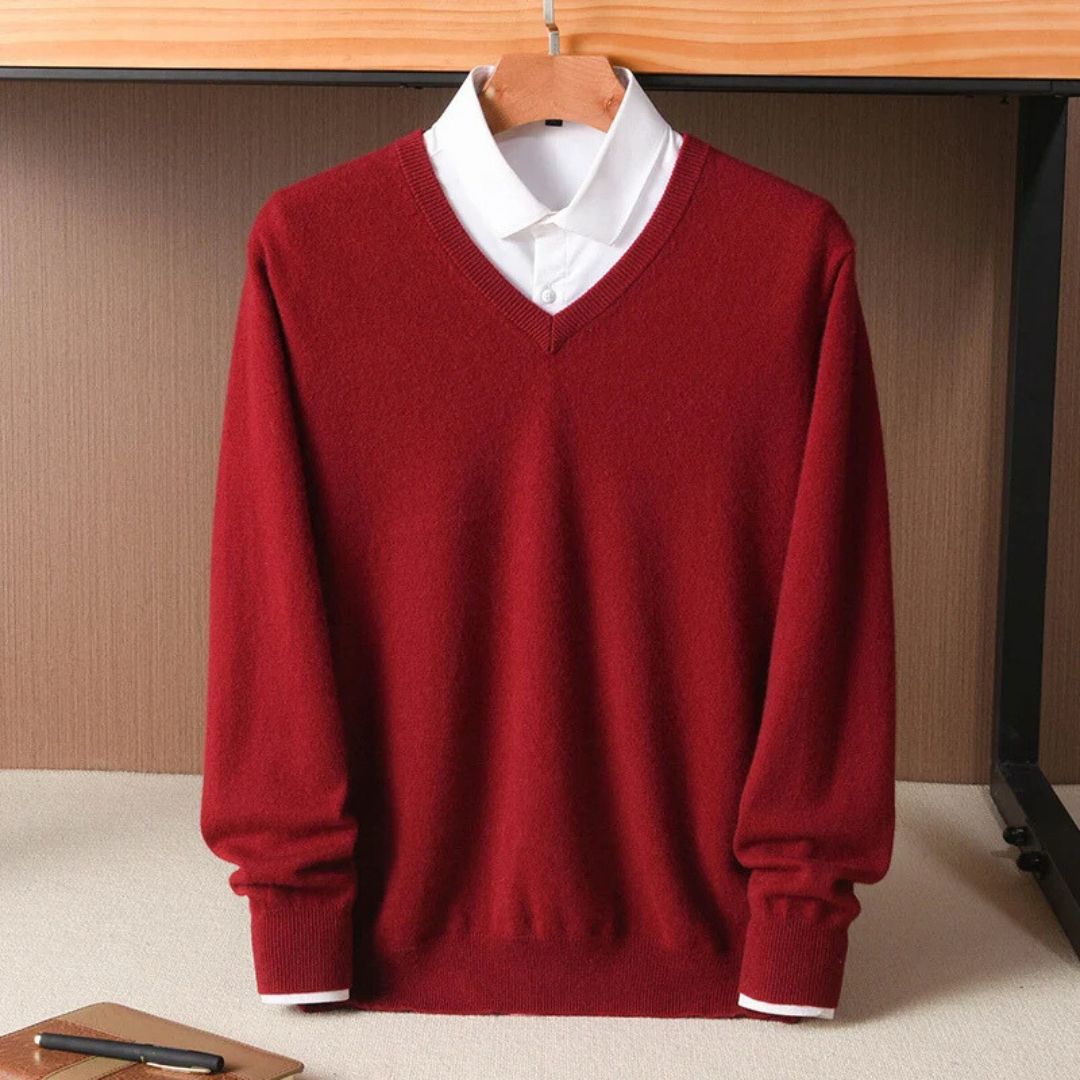 Olympia Merino V-Neck Sweater  Drako Watches