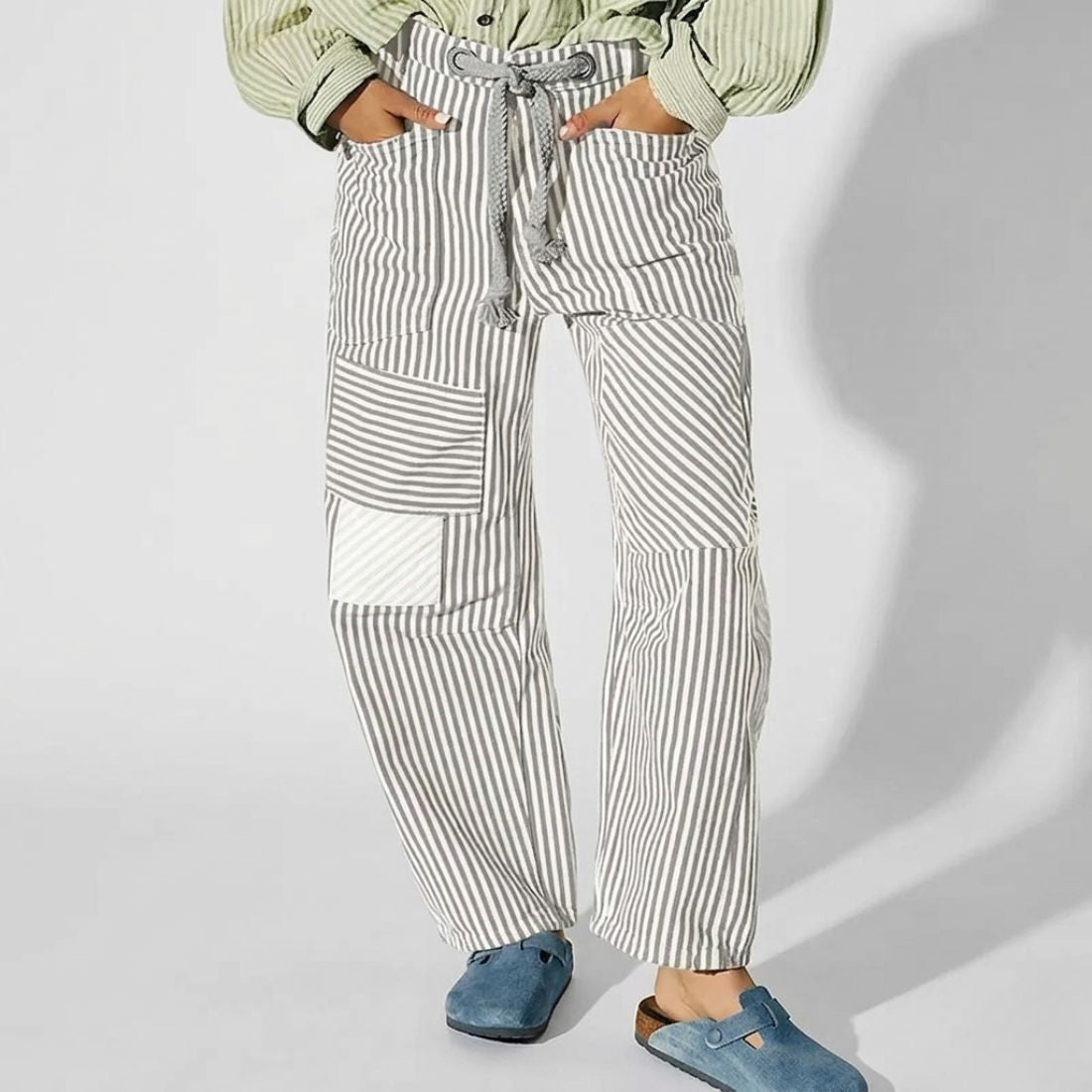 Lunaro Striped Patchwork Pants  Drako™️