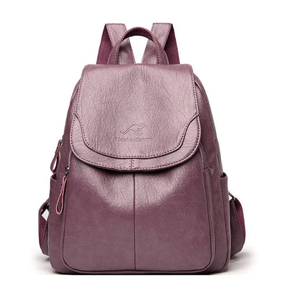 Leather Flap-Front Daypack for Women | Theft-Proof Design | Durable Leather | Organized Storage  Drako™️