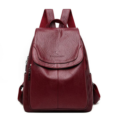 Leather Flap-Front Daypack for Women | Theft-Proof Design | Durable Leather | Organized Storage  Drako™️