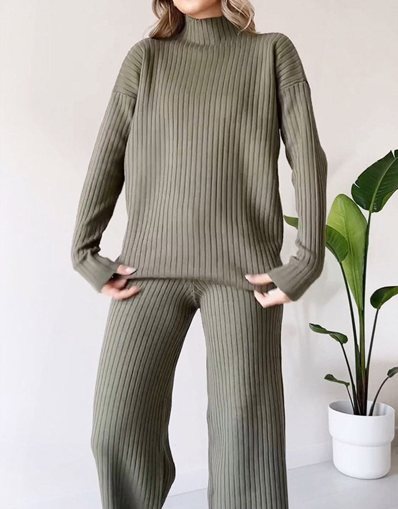 Turtleneck Sweater Dress – Casual Knitted Set  Drako Watches