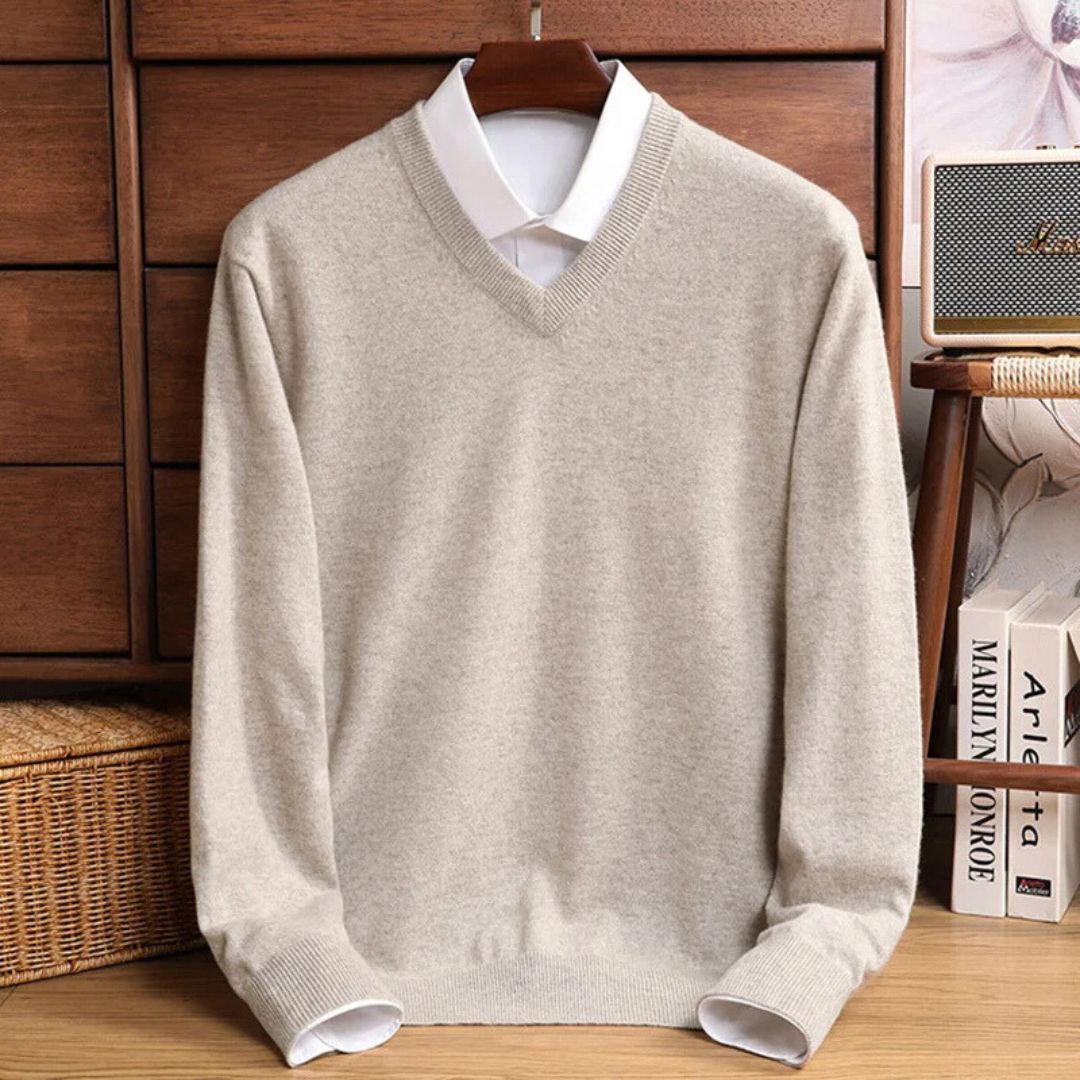 Olympia Merino V-Neck Sweater  Drako Watches
