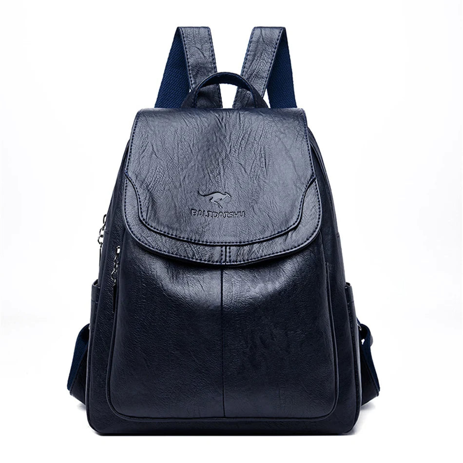 Leather Flap-Front Daypack for Women | Theft-Proof Design | Durable Leather | Organized Storage  Drako™️