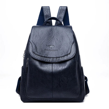 Leather Flap-Front Daypack for Women | Theft-Proof Design | Durable Leather | Organized Storage  Drako™️