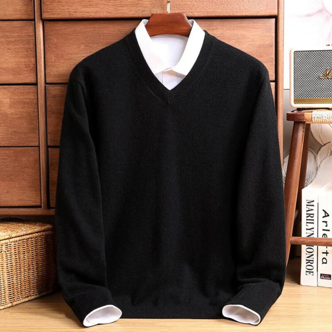 Olympia Merino V-Neck Sweater  Drako Watches