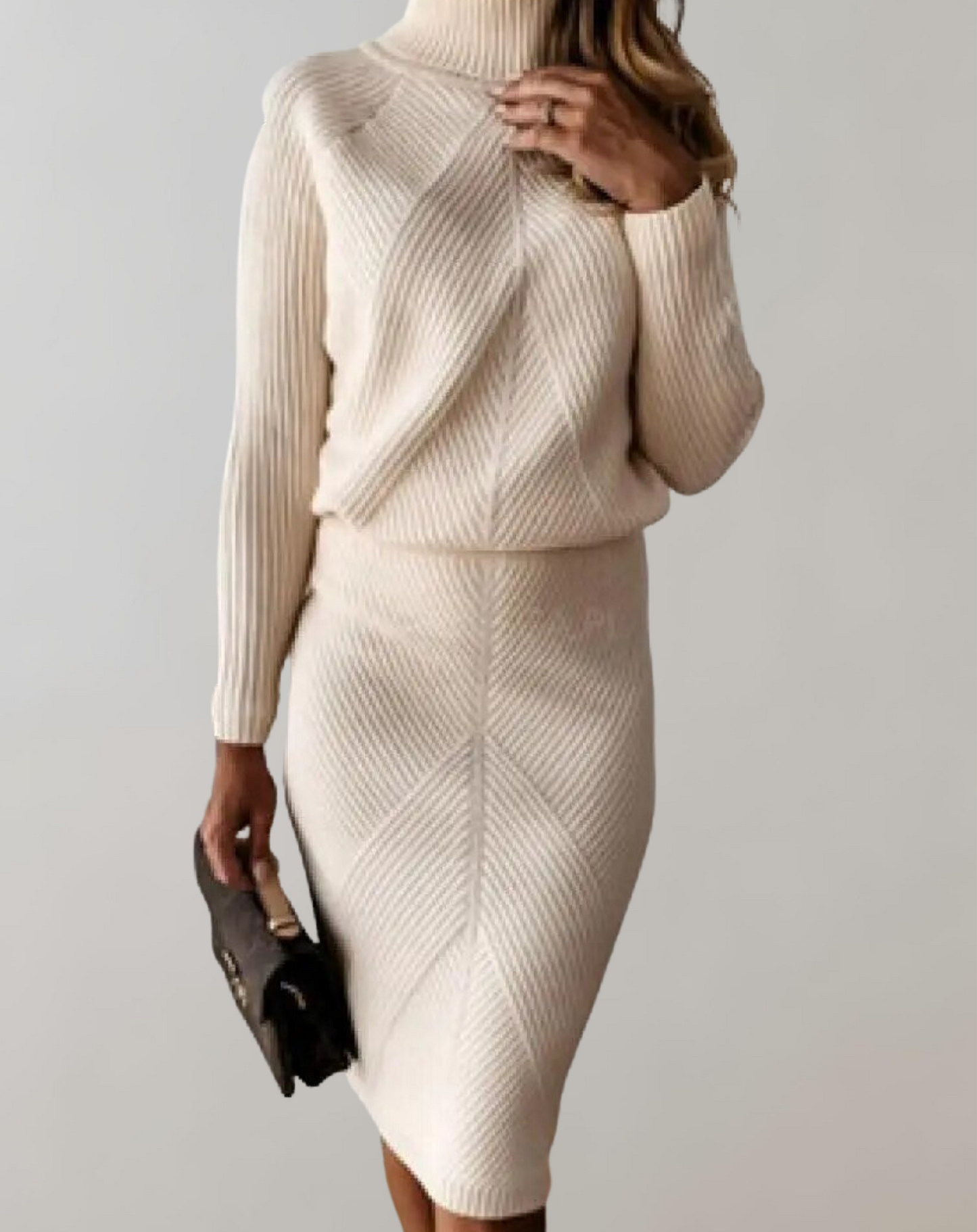 Léa Elegant and Comfortable Ribbed Knit Set  Drako Watches