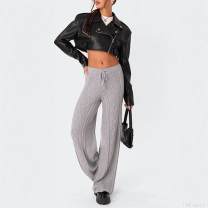 Amara Knit Wide-Leg Pants  Drako Watches