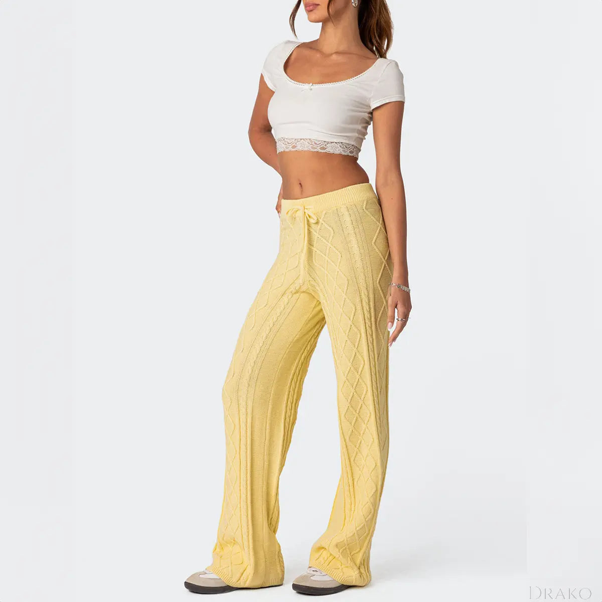 Amara Knit Wide-Leg Pants  Drako Watches