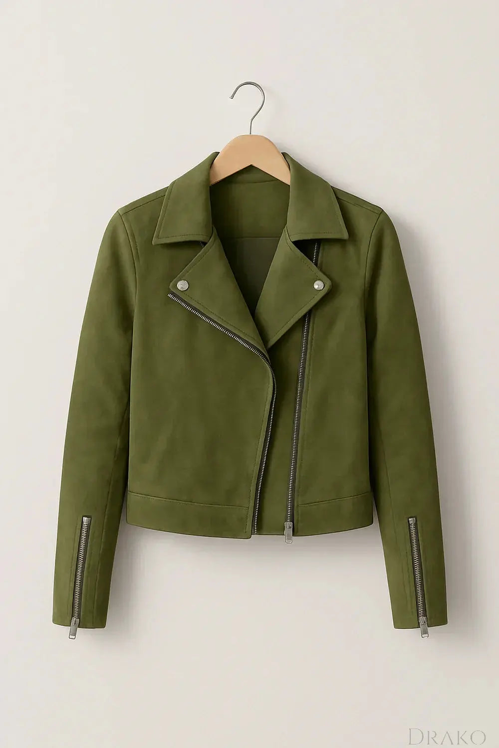 Aria Women’s Zipper Moto Bomber Jacket  Drako Watches
