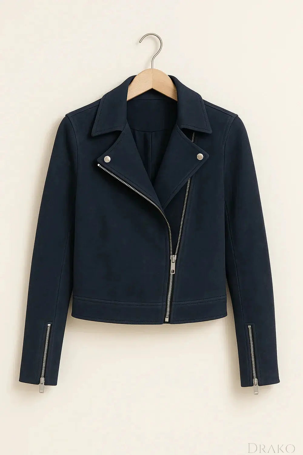 Aria Women’s Zipper Moto Bomber Jacket  Drako Watches