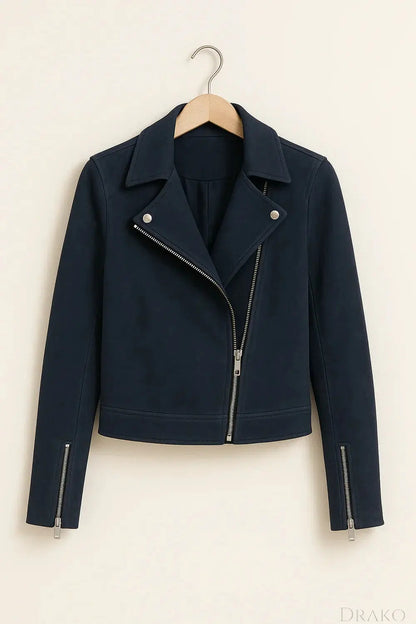 Aria Women’s Zipper Moto Bomber Jacket  Drako Watches