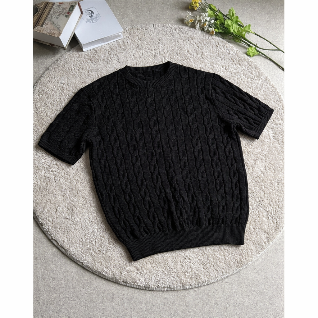 Everyday Cable Knit Sweater Tee  Drako™️