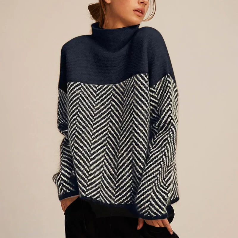 Camille Soft and Structured Chevron Pattern Knit Sweater  Drako Watches