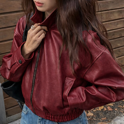 Valdoria Leather Bomber Jacket  Drako™️