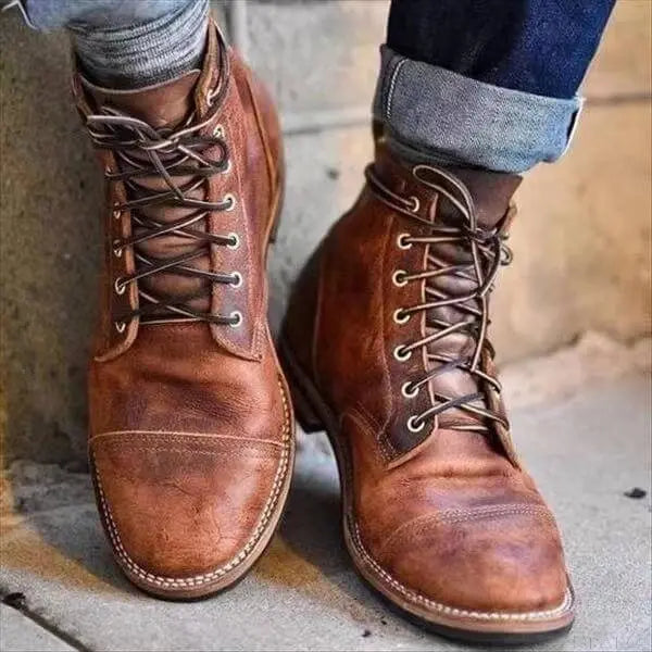 Claremont Men’s Vintage Work Boots  Drako Watches