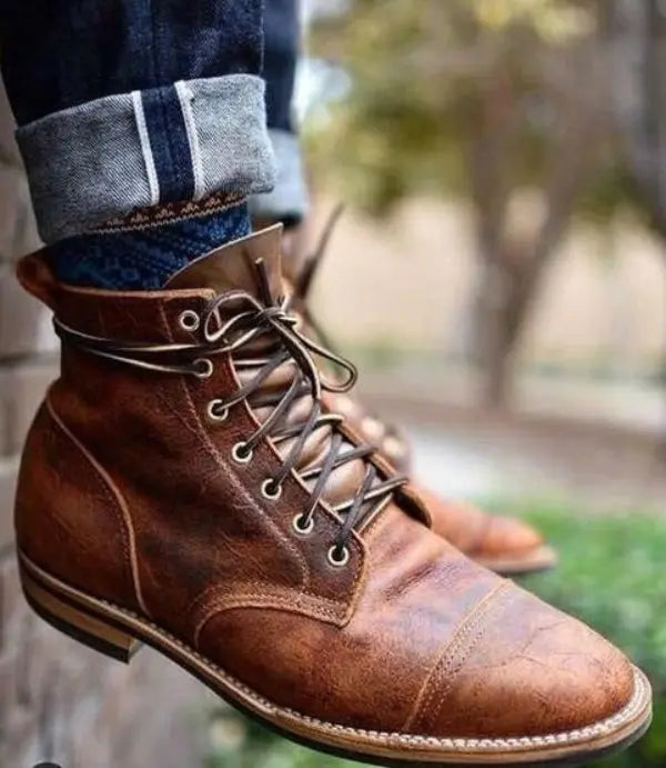 Claremont Men’s Vintage Work Boots  Drako Watches