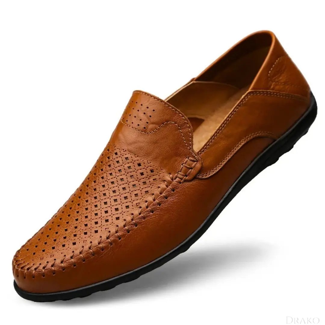 Genuine Leather "Air-Flow" Loafers  Drako Watches