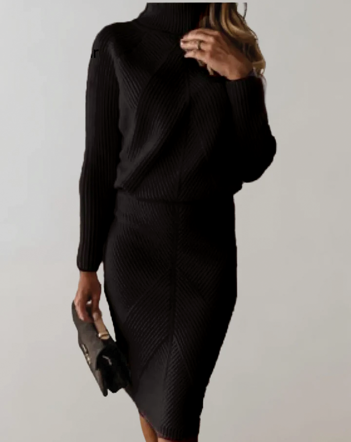 Léa Elegant and Comfortable Ribbed Knit Set  Drako Watches