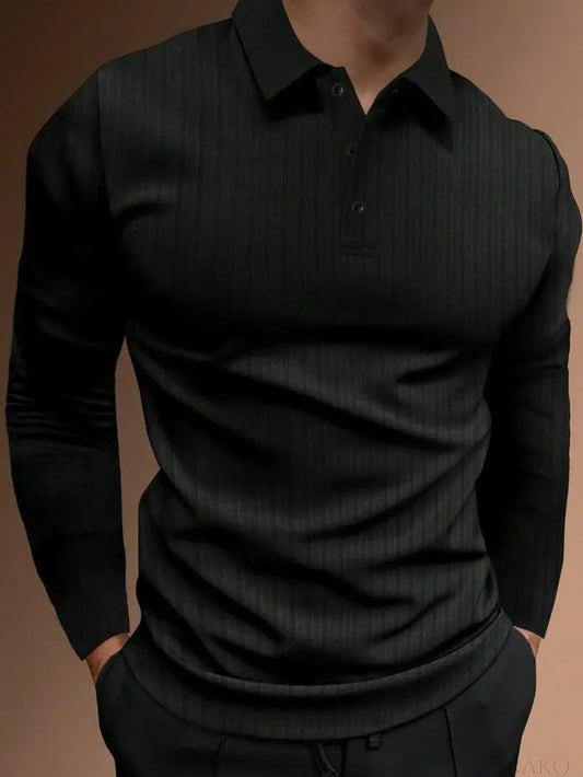 Long Sleeve Muscle Fit Polo  Drako Watches Shirt