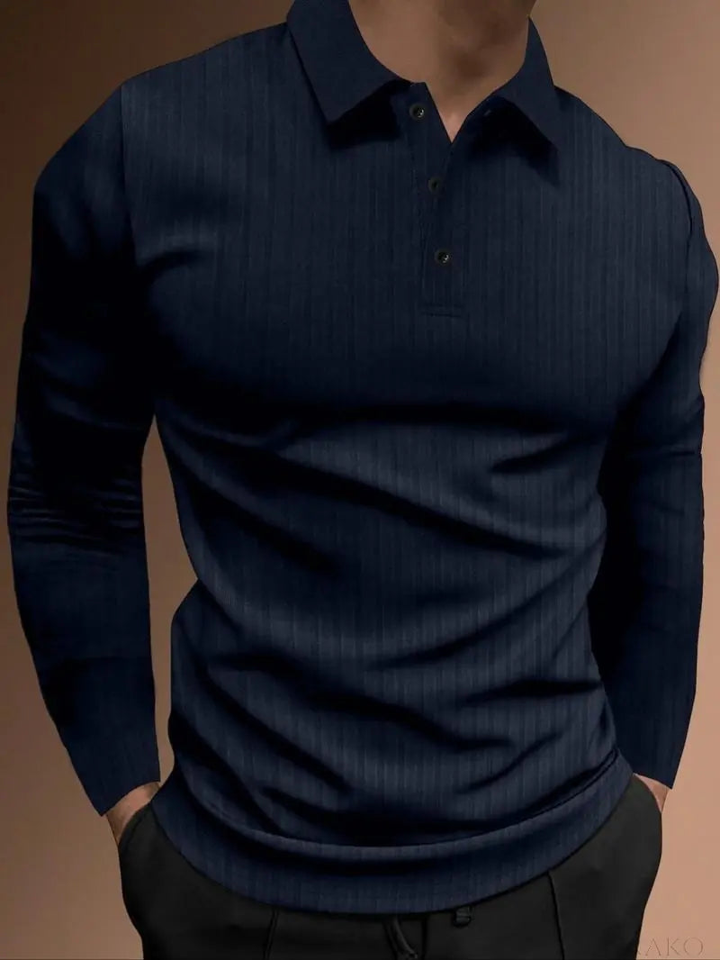 Long Sleeve Muscle Fit Polo  Drako Watches Shirt