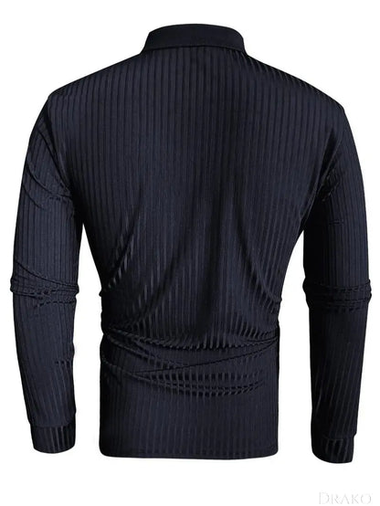 Long Sleeve Muscle Fit Polo  Drako Watches Shirt