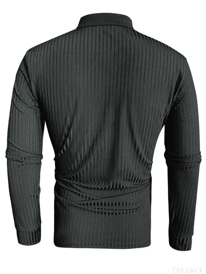 Long Sleeve Muscle Fit Polo  Drako Watches Shirt