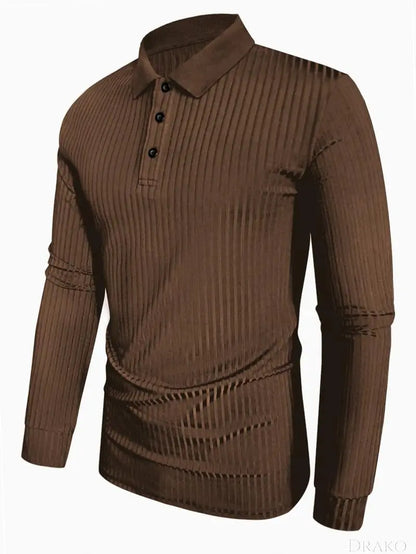 Long Sleeve Muscle Fit Polo  Drako Watches Shirt