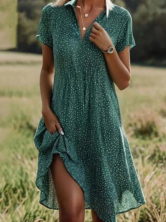 Maribel Women’s Button-Down Polka Dot Dress  Drako Watches