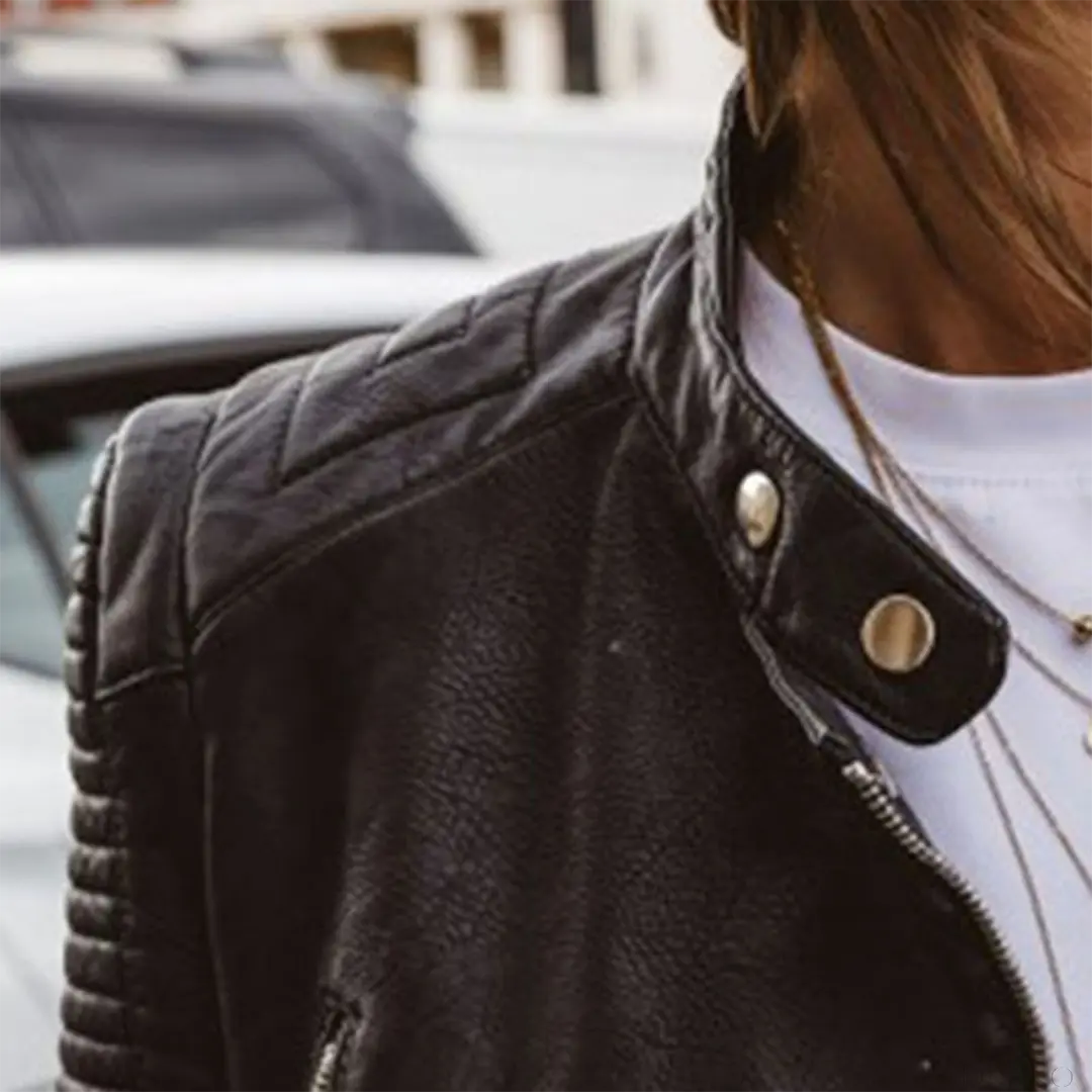 Raven Women’s Cropped Biker Jacket  Drako Watches