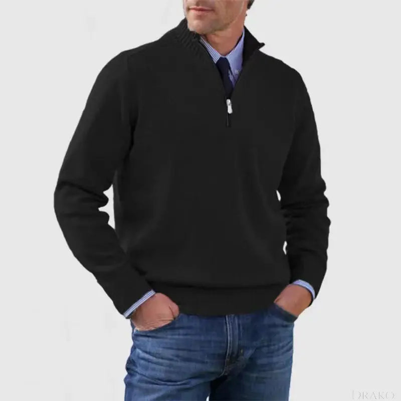 Rowan Men’s Knitted Quarter Zip Pullover  Drako Watches