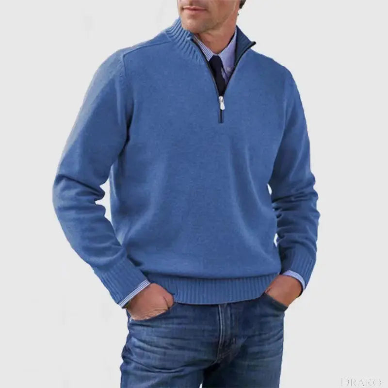 Rowan Men’s Knitted Quarter Zip Pullover  Drako Watches