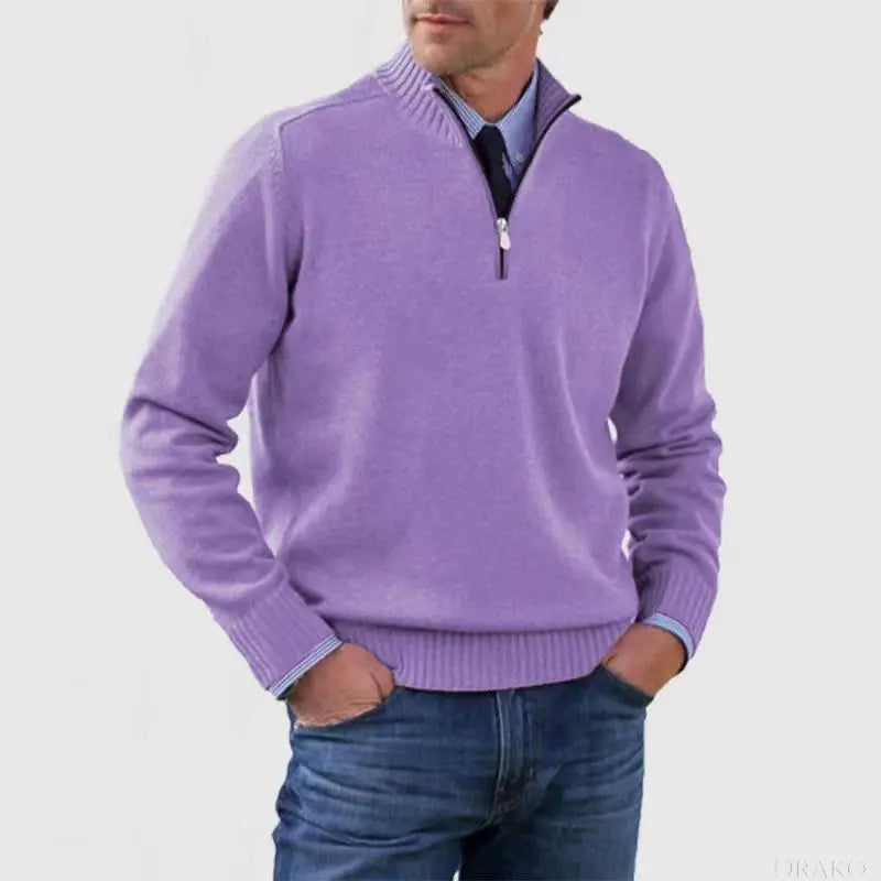 Rowan Men’s Knitted Quarter Zip Pullover  Drako Watches