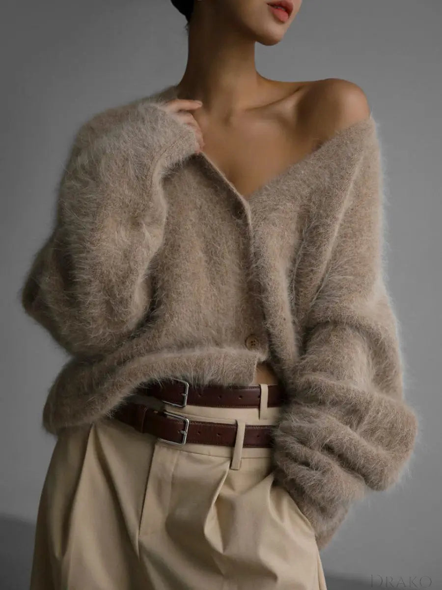 Seren Women’s Off-Shoulder Knit Cardigan  Drako Watches