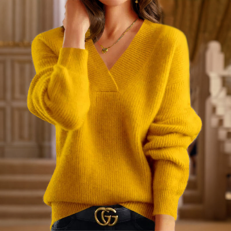 Élise soft knit sweater with V-neck  Drako Watches