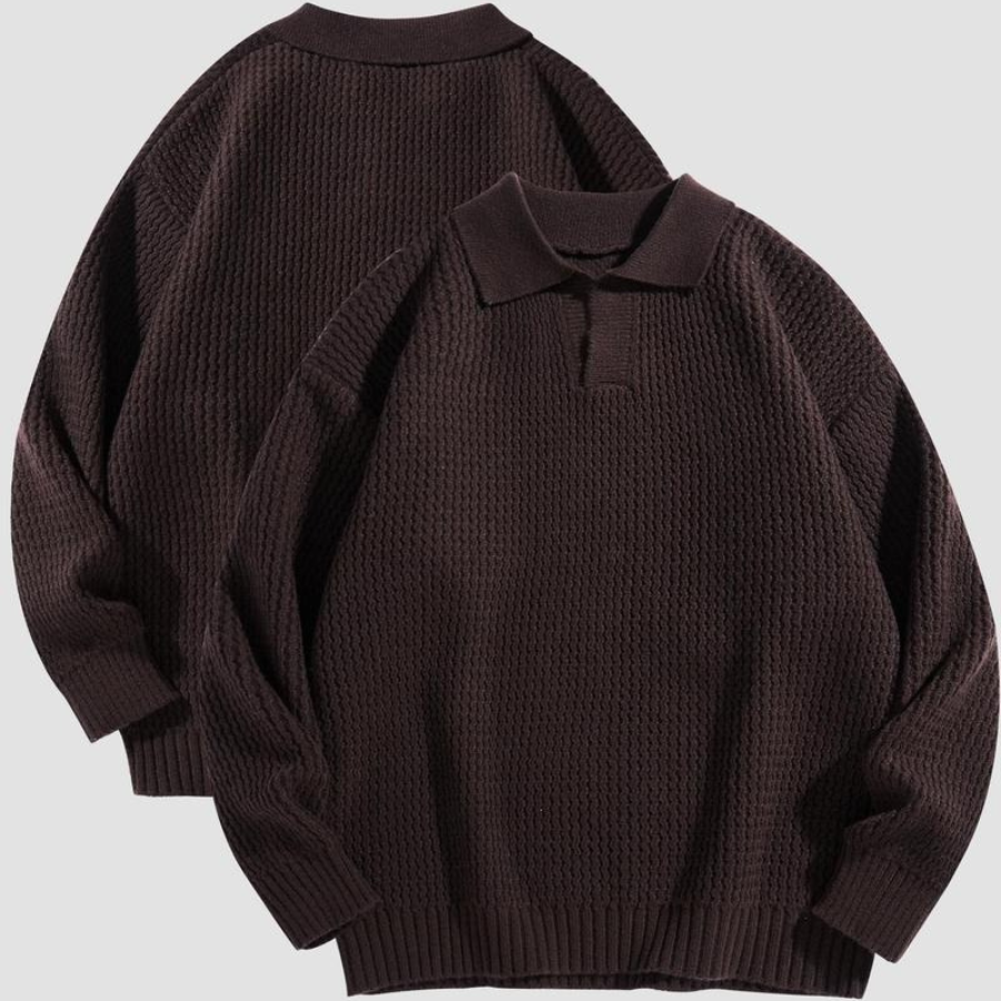 Murcia Waffle Knit Collared Shirt  Drako™️
