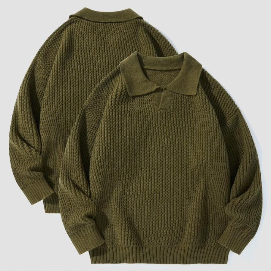 Murcia Waffle Knit Collared Shirt  Drako™️