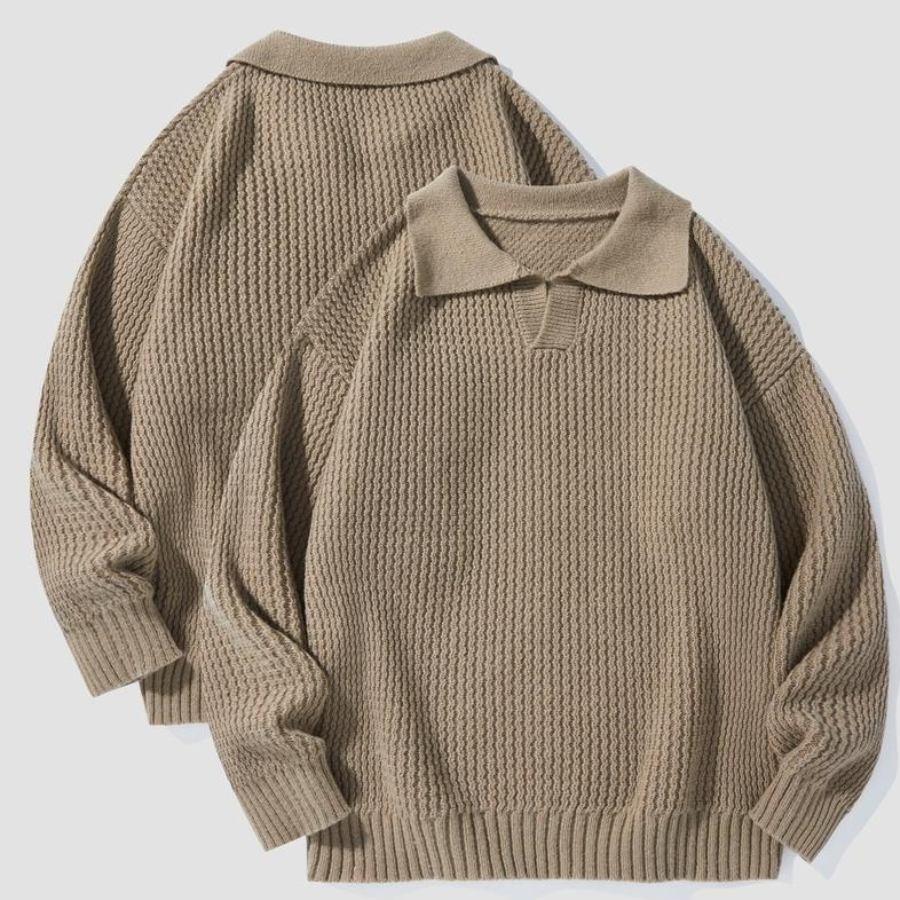 Murcia Waffle Knit Collared Shirt  Drako™️