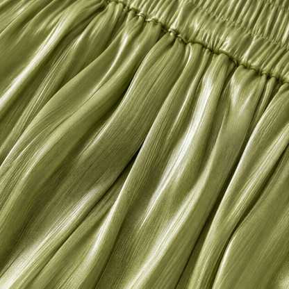 Ondine Pleated Satin Wide-Leg Pants  Drako™️ trousers