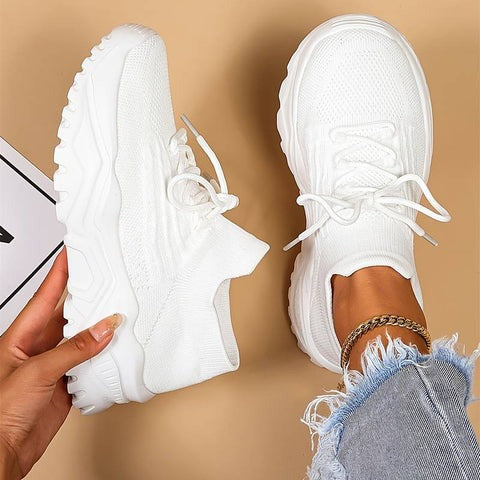 Women's Knit-Upper Lace-Up Sneakers | Breathable Design | Additional Foot Support | Comfortable Fit  Drako™️