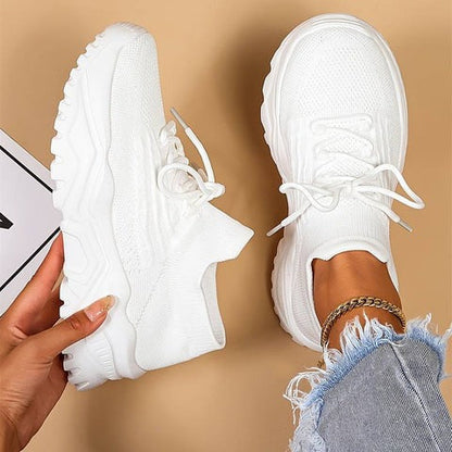 Women's Knit-Upper Lace-Up Sneakers | Breathable Design | Additional Foot Support | Comfortable Fit  Drako™️